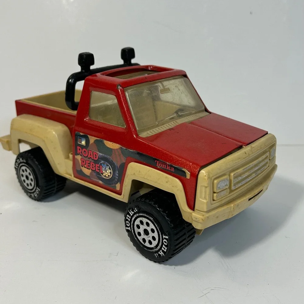 Vintage Tonka Road Rebel Steel Pickup Truck‎ 1980s Red Metal Body